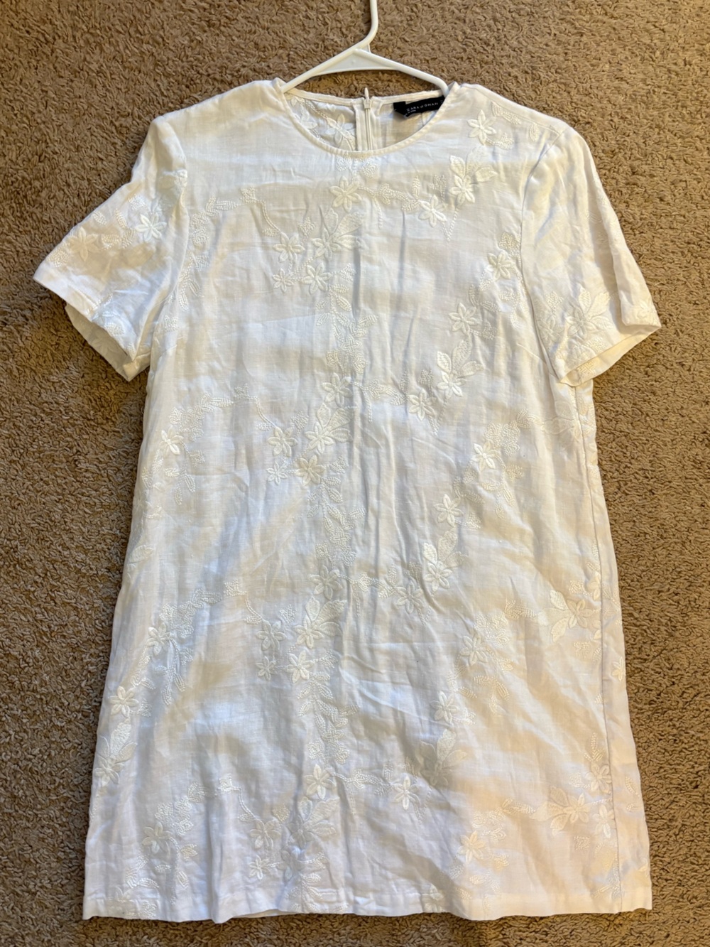 Zara Linen Embroidered Dress